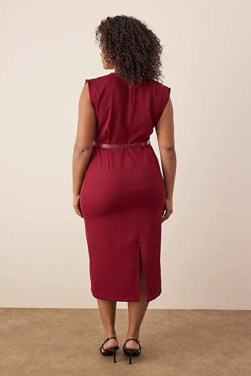 Sleeveless Woven Midi Plus Size Dress