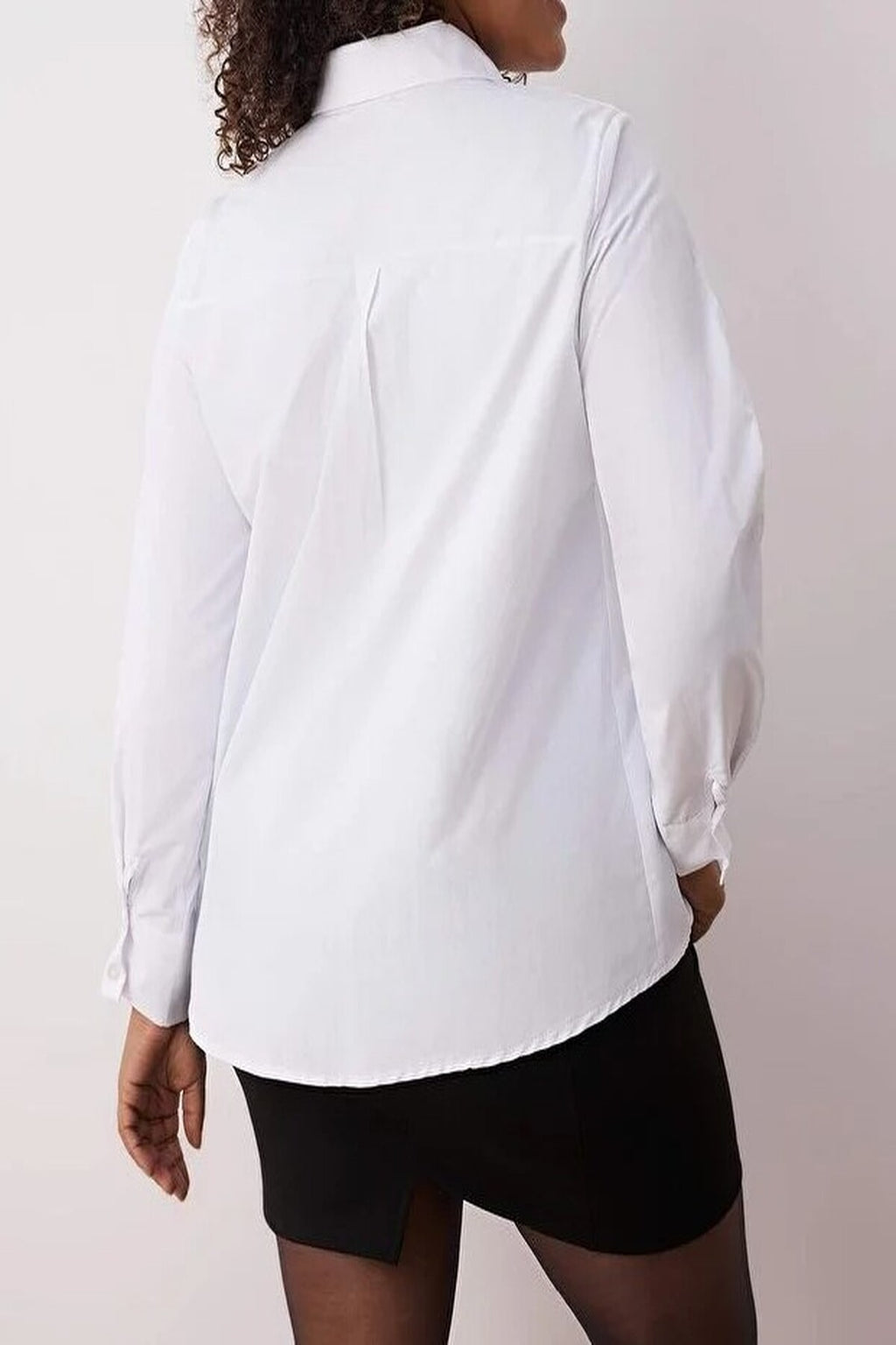 Long Sleeve Woven Plus Size Shirt with Bow Detail