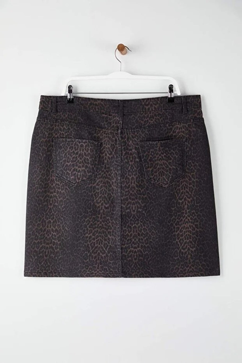 Animal Print Plus Size Denim Skirt