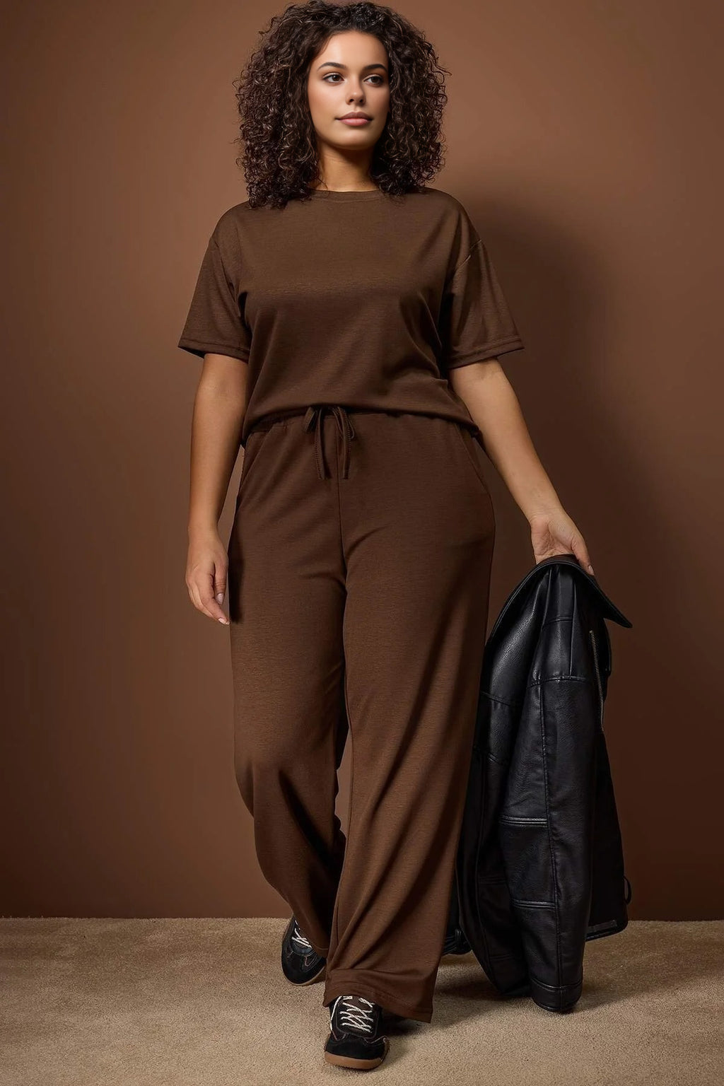 2- Piece Knitted Plus Size Top and Bottom Set