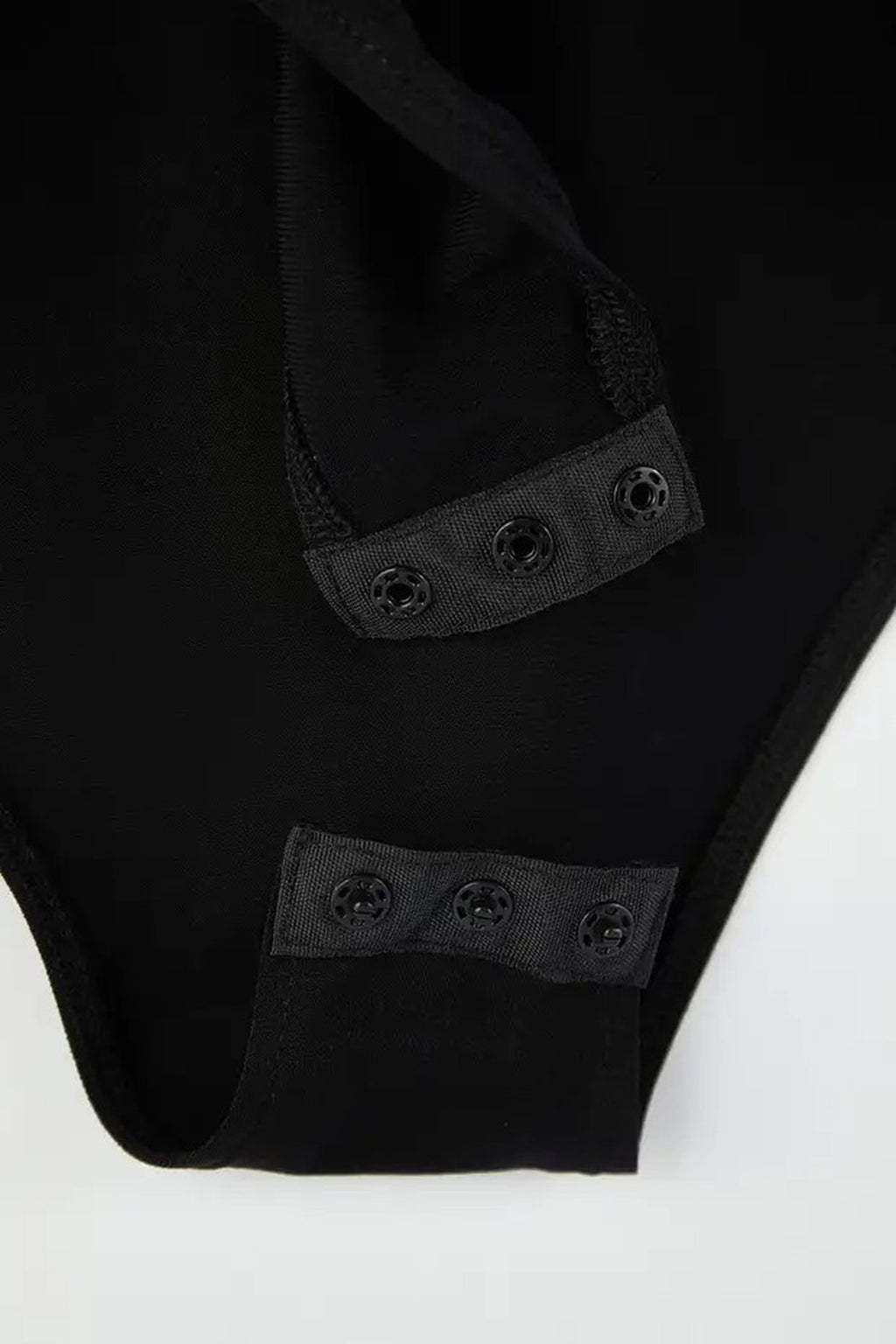 V-Neck Knitted Plus Size Bodysuit with Lace Detail and Snap Button Closure