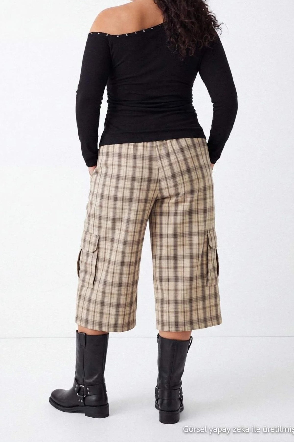 Asymmetric Neck Long Sleeve Fitted Blouse