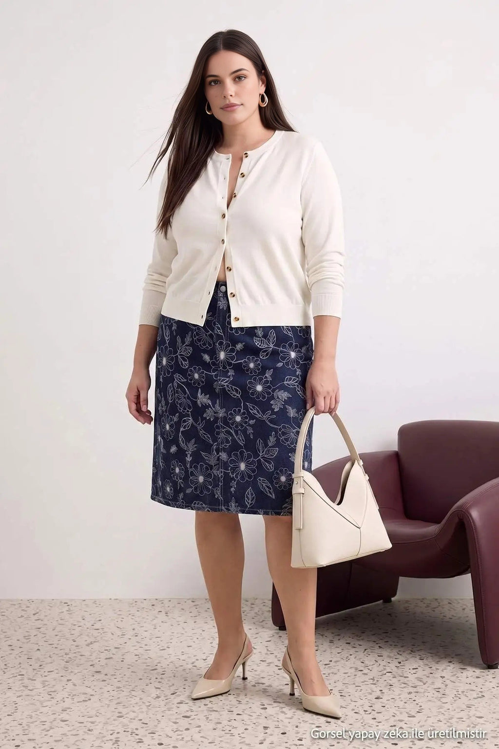 High Waist A-Line Mini Denim Skirt