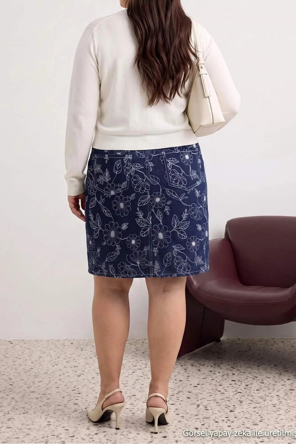 High Waist A-Line Mini Denim Skirt