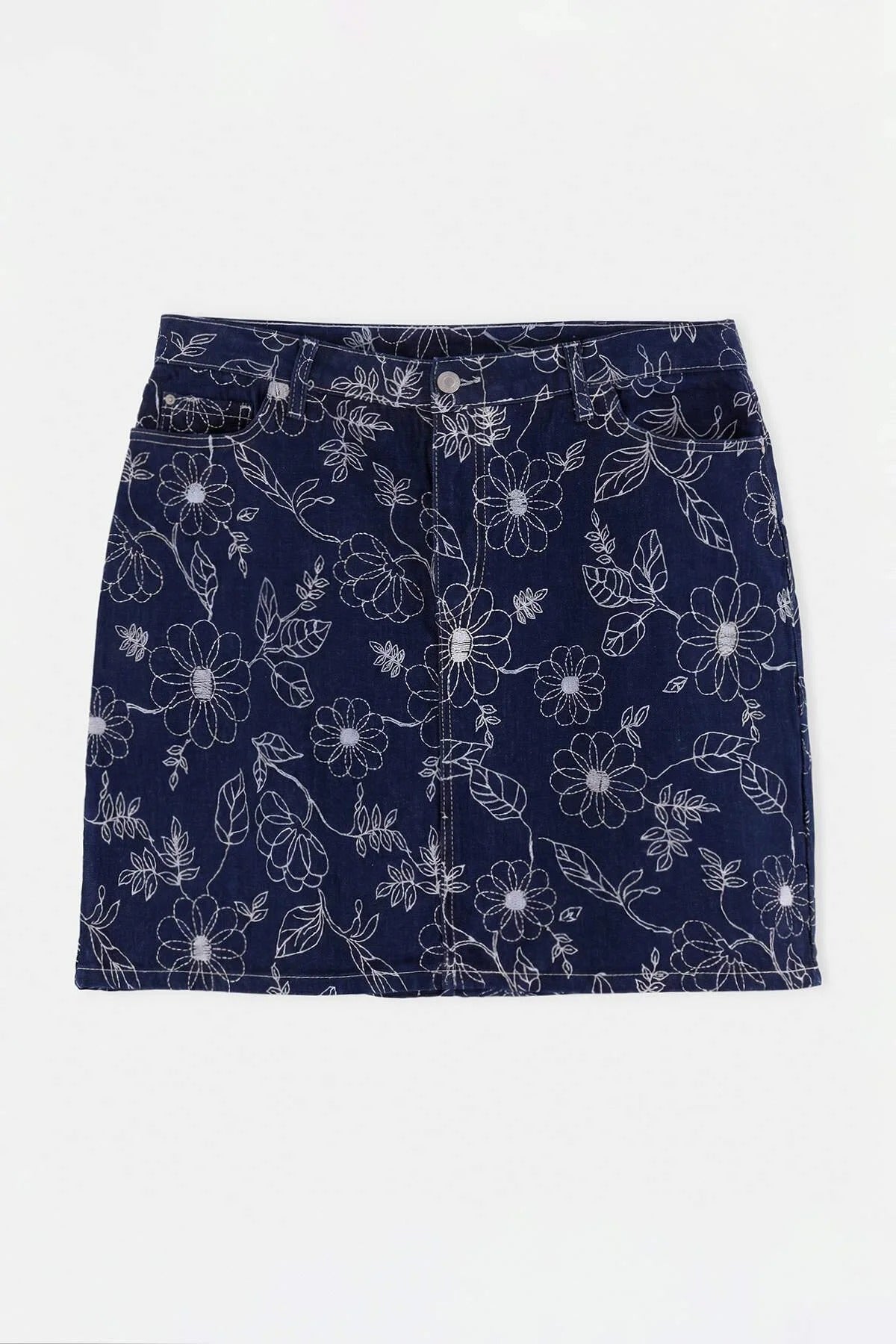 High Waist A-Line Mini Denim Skirt