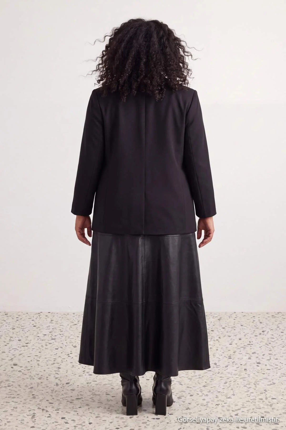 High Waist A-Line Faux Leather Maxi Skirt