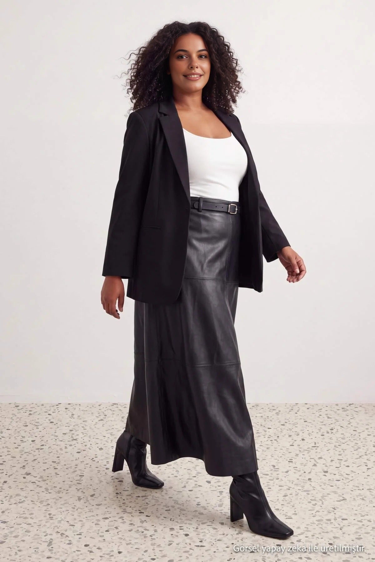 High Waist A-Line Faux Leather Maxi Skirt