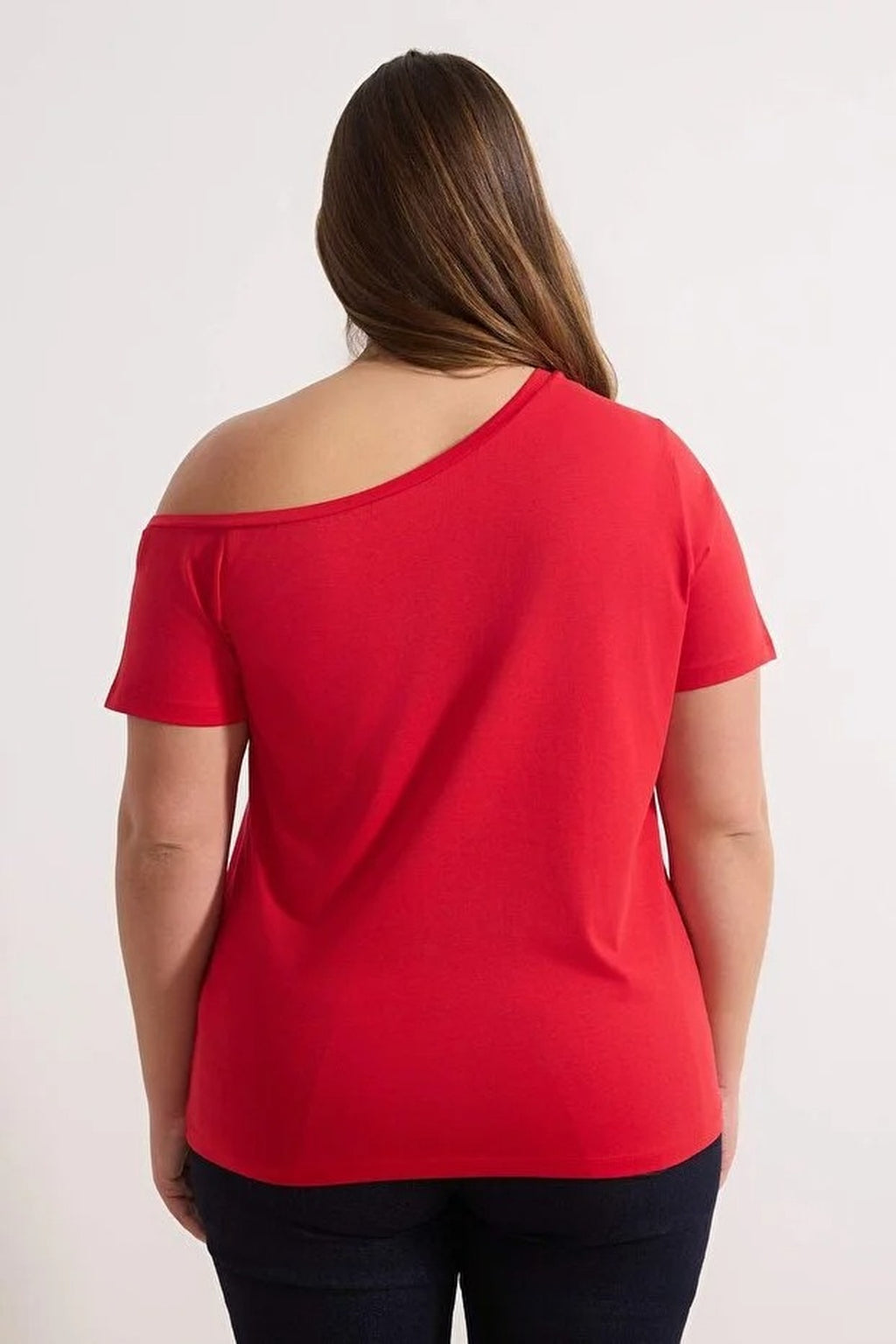 Off-Shoulder Detail 100% Cotton Knitted Blouse