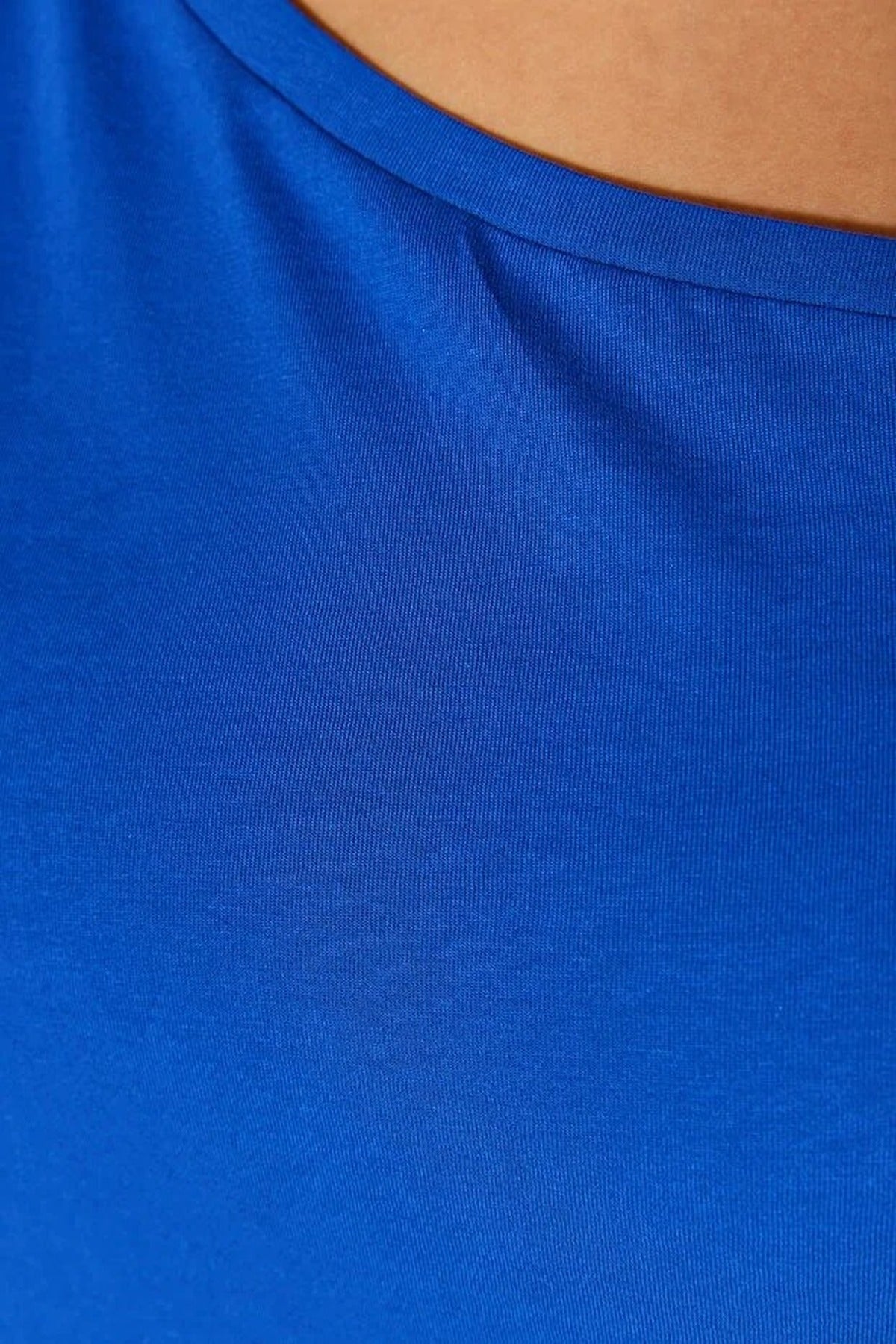 Off-Shoulder Detail 100% Cotton Knitted Blouse