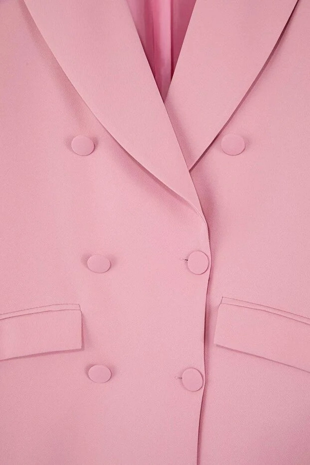 Double Closure Woven Blazer Plus Size Jacket