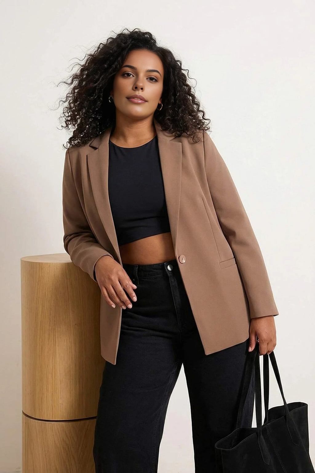 Plaid Lined Woven Plus Size Jacket