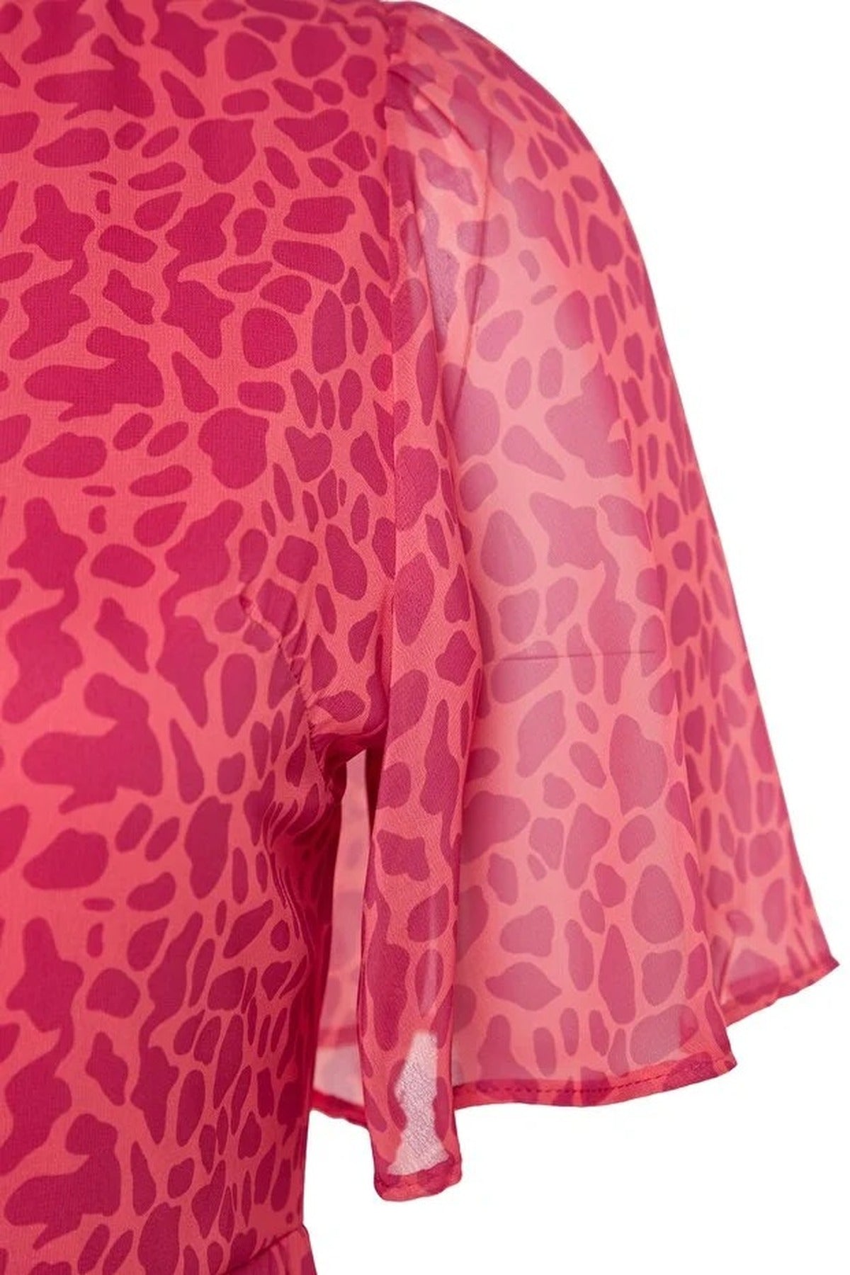 Animal Print A-line Midi Woven Dress