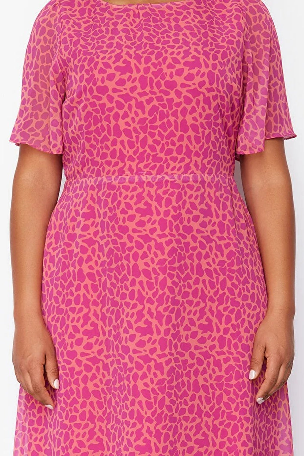 Animal Print A-line Midi Woven Dress