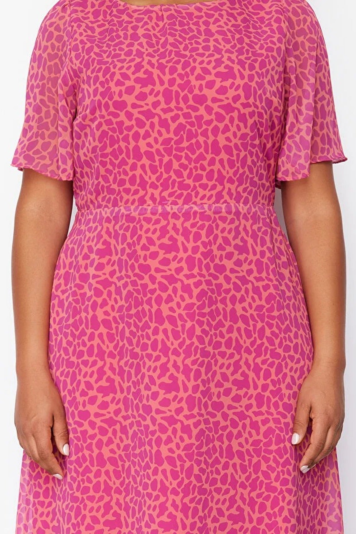Animal Print A-line Midi Woven Dress