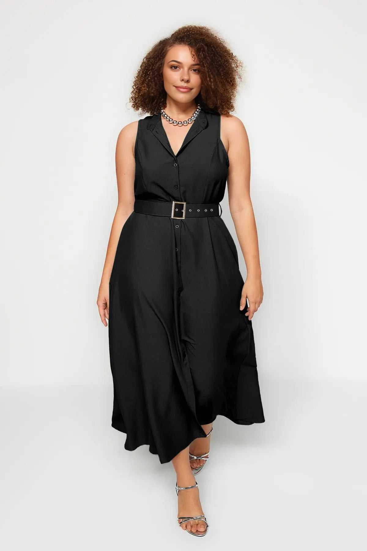 Belted Woven Shirt Dress