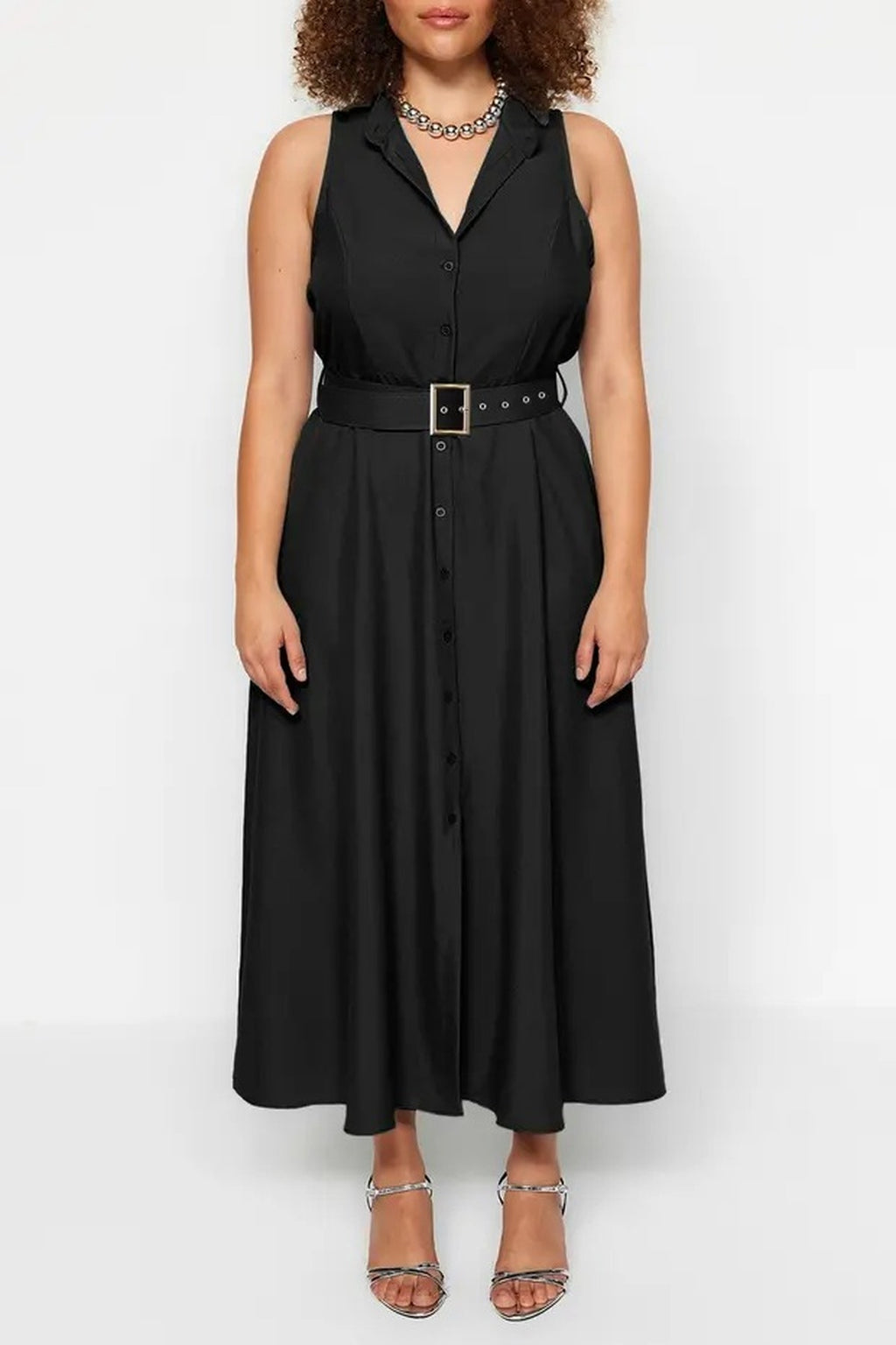 Belted Woven Shirt Dress