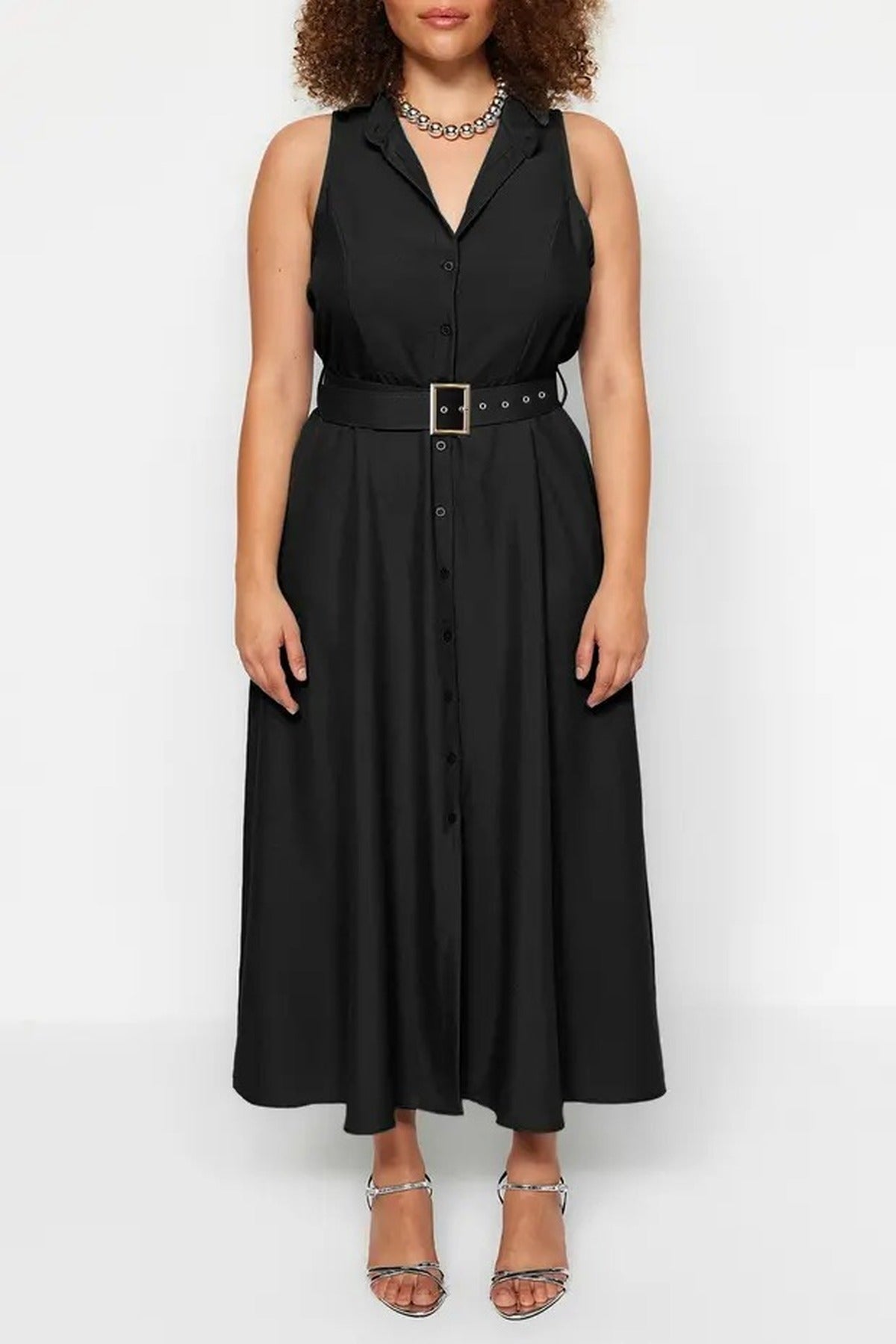 Belted Woven Shirt Dress