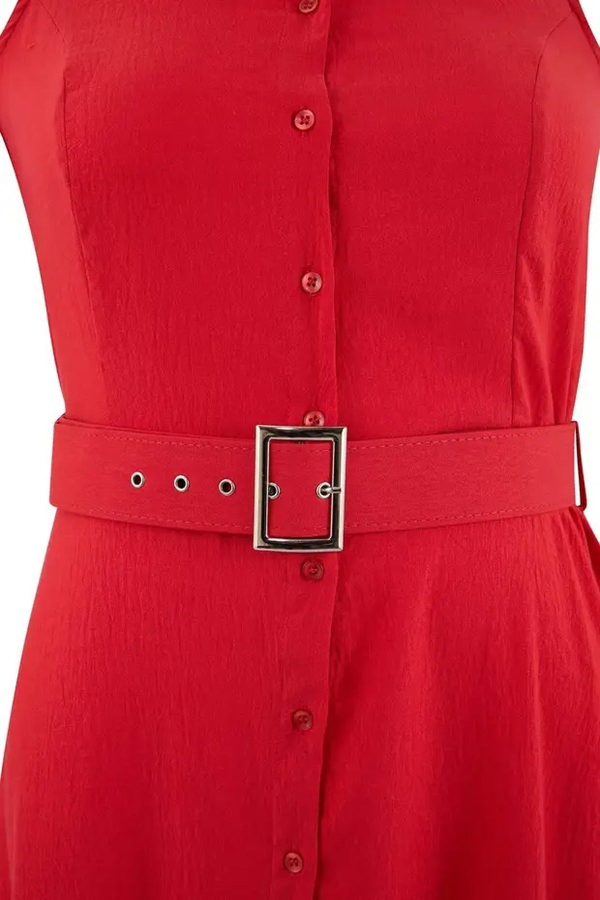 Belted Woven Shirt Dress