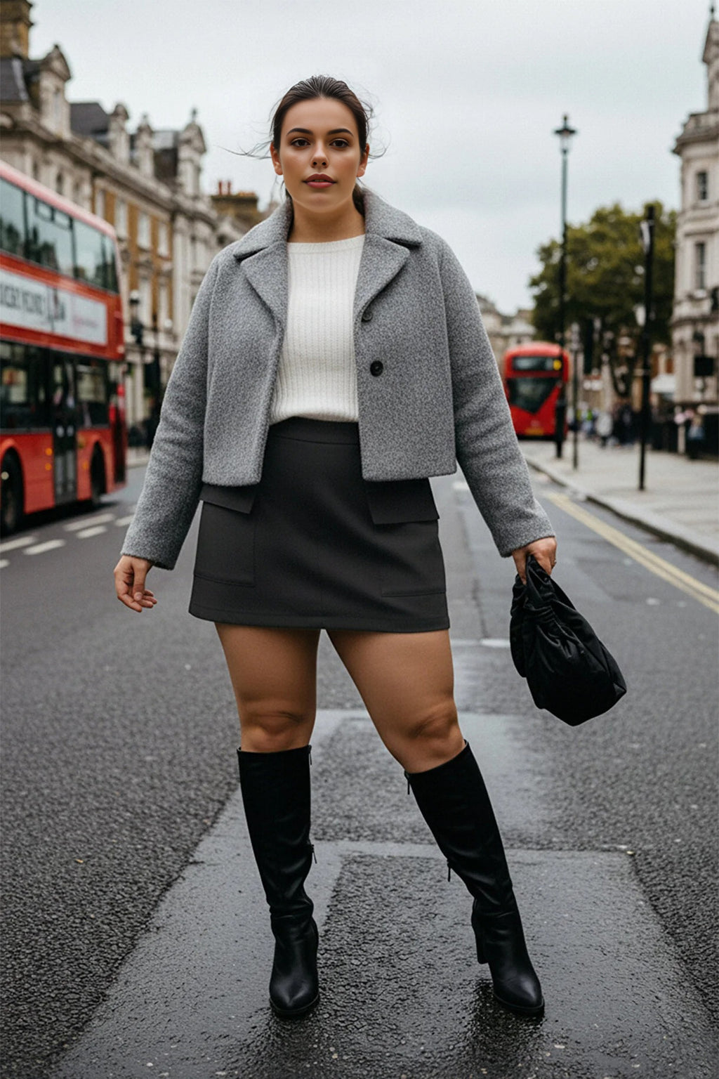 Mini Pocketed Woven Plus Size Skirt