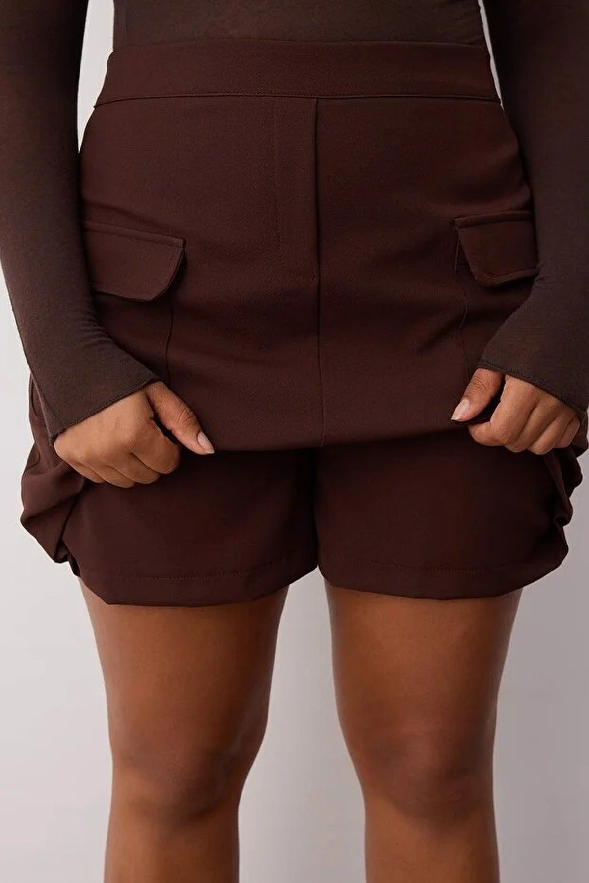 Mini Pocketed Woven Plus Size Skirt