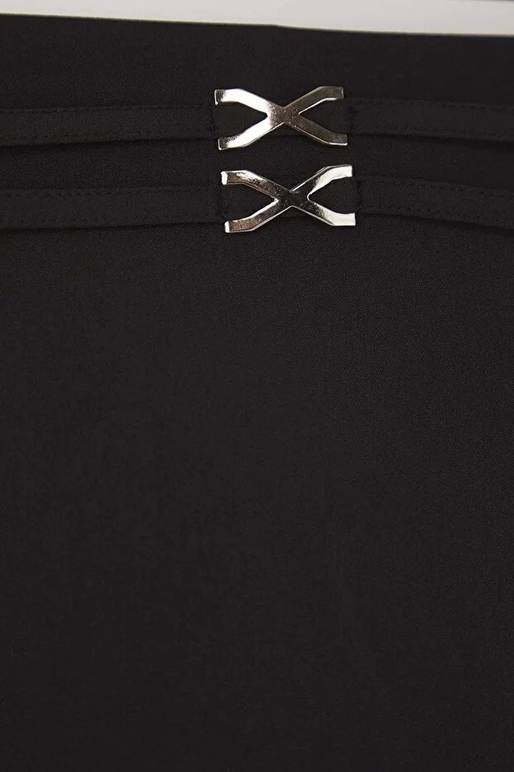 Belt Detail Mini Woven Plus Size Short Skirt