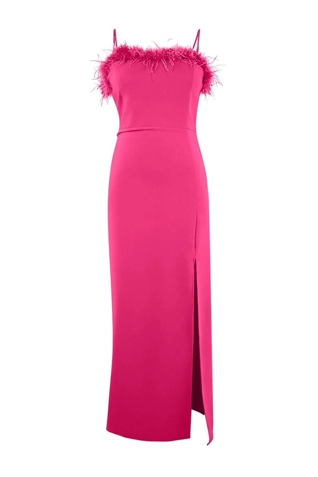Feather Trimmed Strapless Woven Plus Size Evening Dress