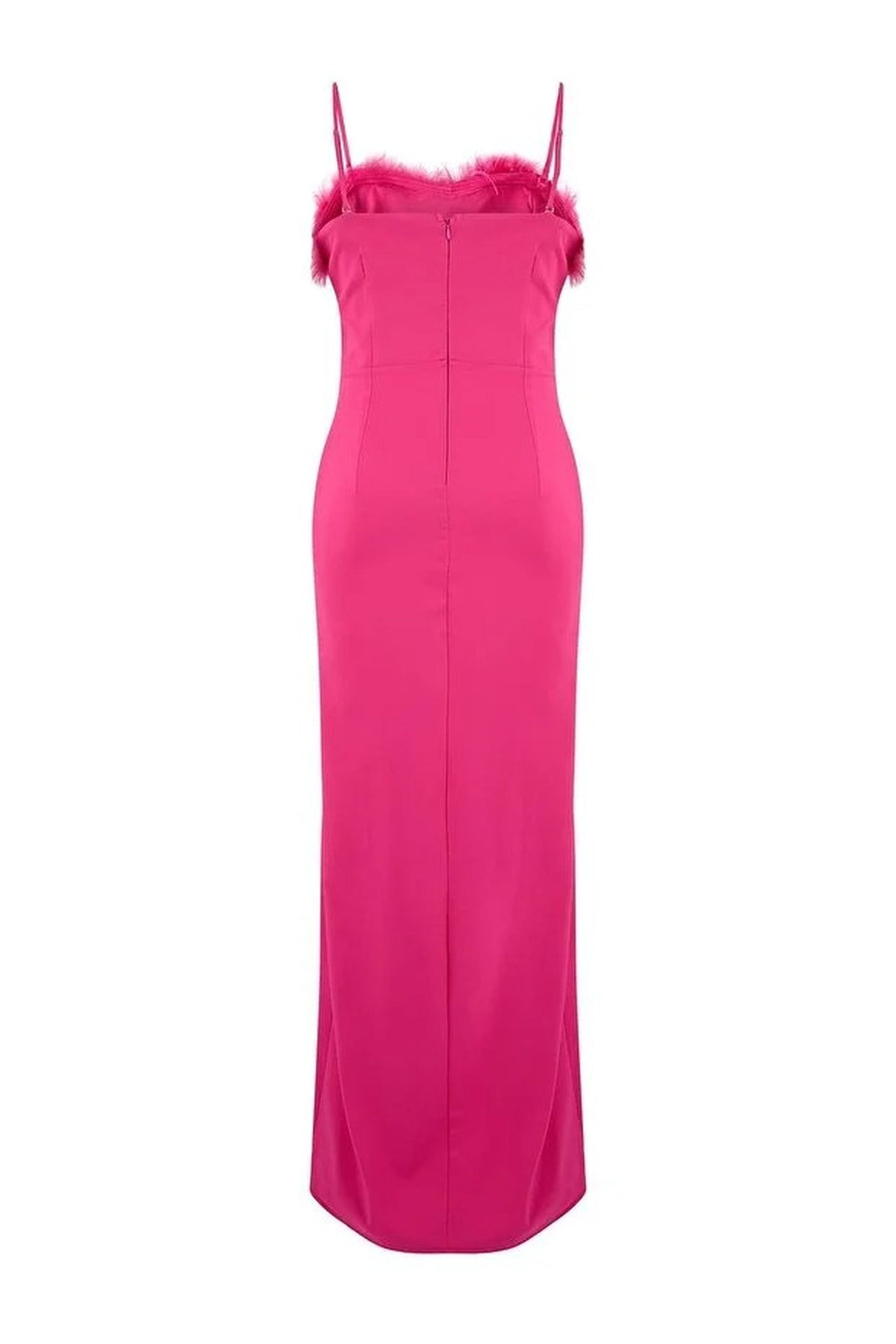 Feather Trimmed Strapless Woven Plus Size Evening Dress