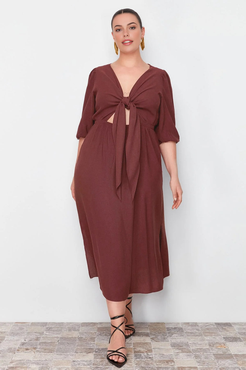 A-line Summer Midi Woven Plus Size Dress