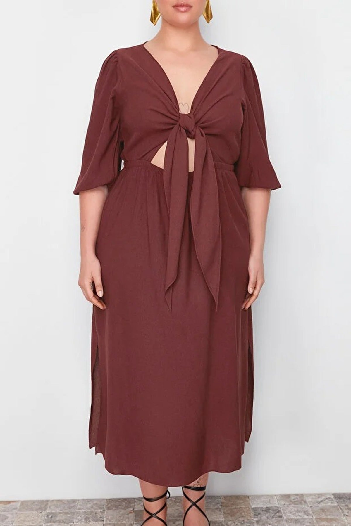 A-line Summer Midi Woven Plus Size Dress