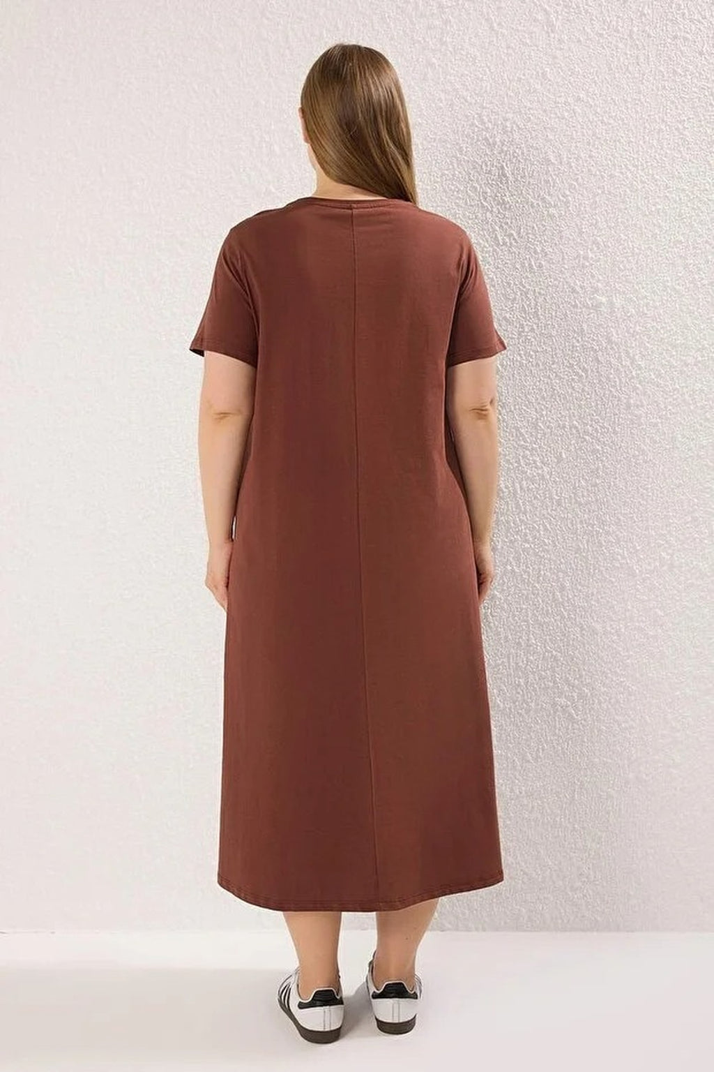 Midi 100% Cotton Knitted T-shirt Dress