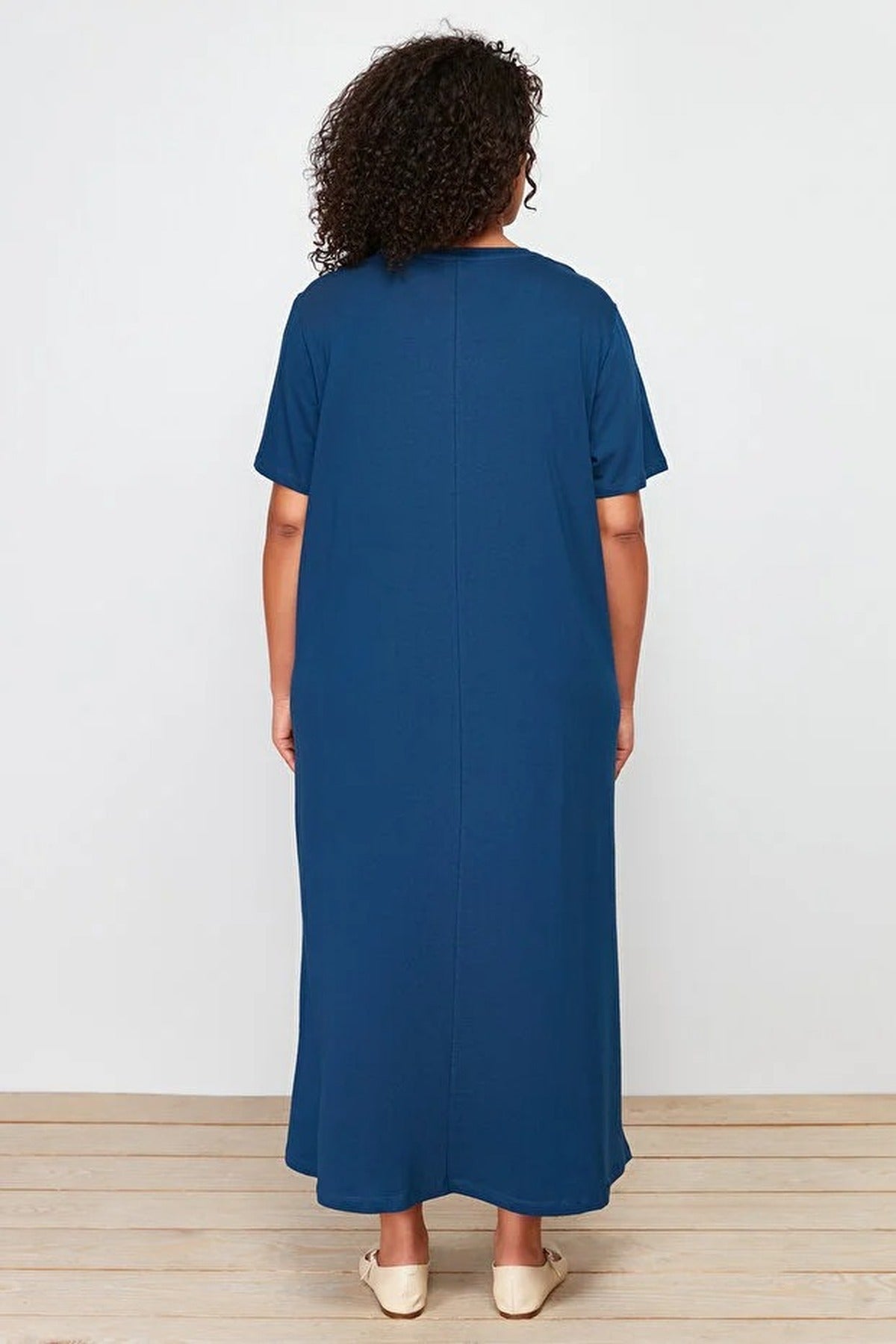 Midi 100% Cotton Knitted T-shirt Dress
