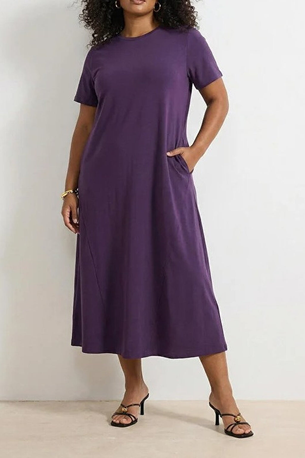 Midi 100% Cotton Knitted T-shirt Dress