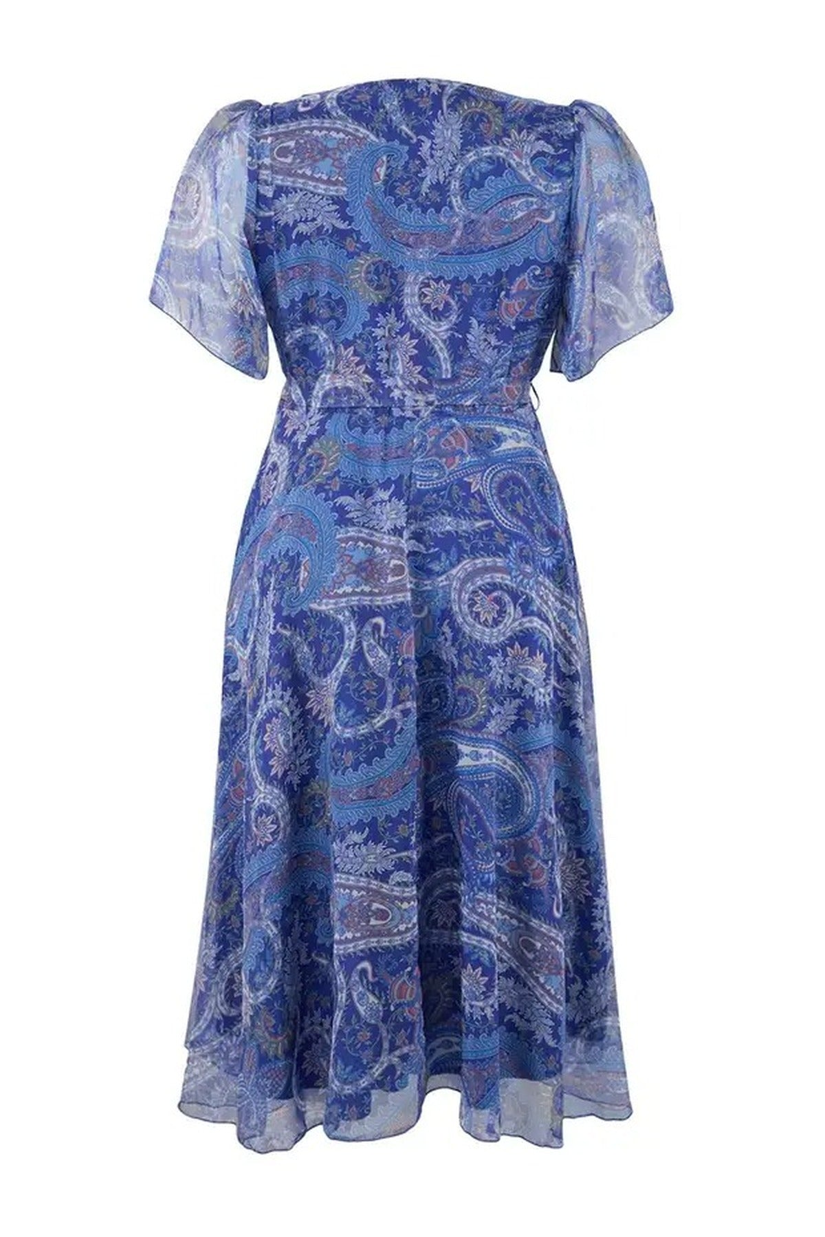 Patterned Chiffon Wrap Dress