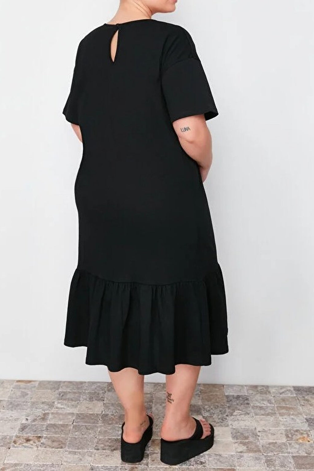 100% Cotton Knitted Plus Size T-shirt Dress