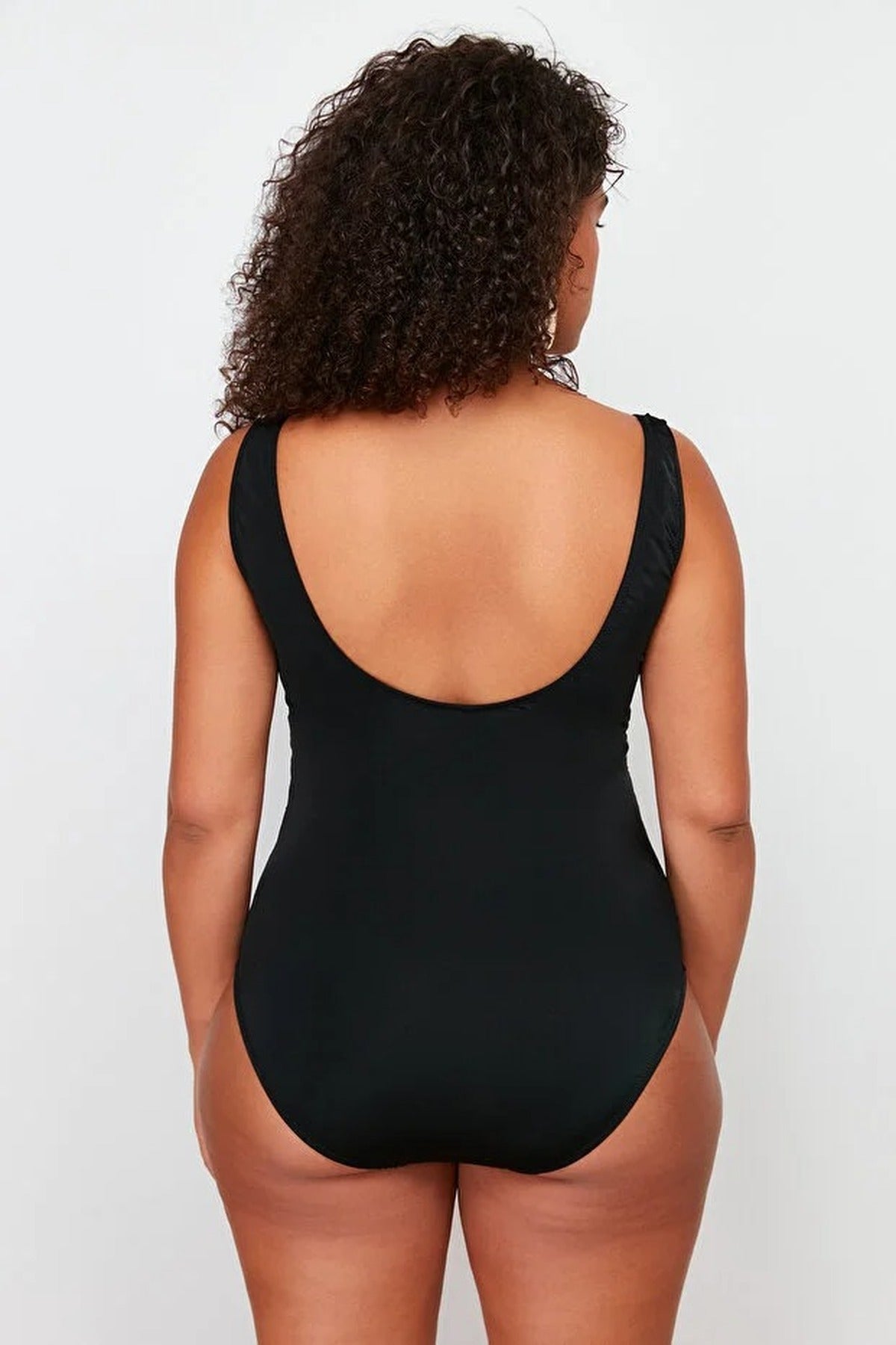 Square Neck Ruched Plus Size Swimsuit