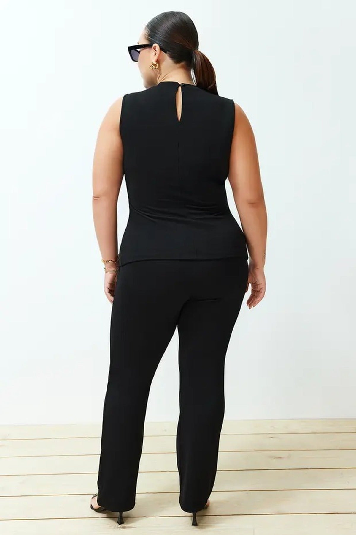 2- Piece Knitted Seasonal Top and Bottom Set with Slit Detail