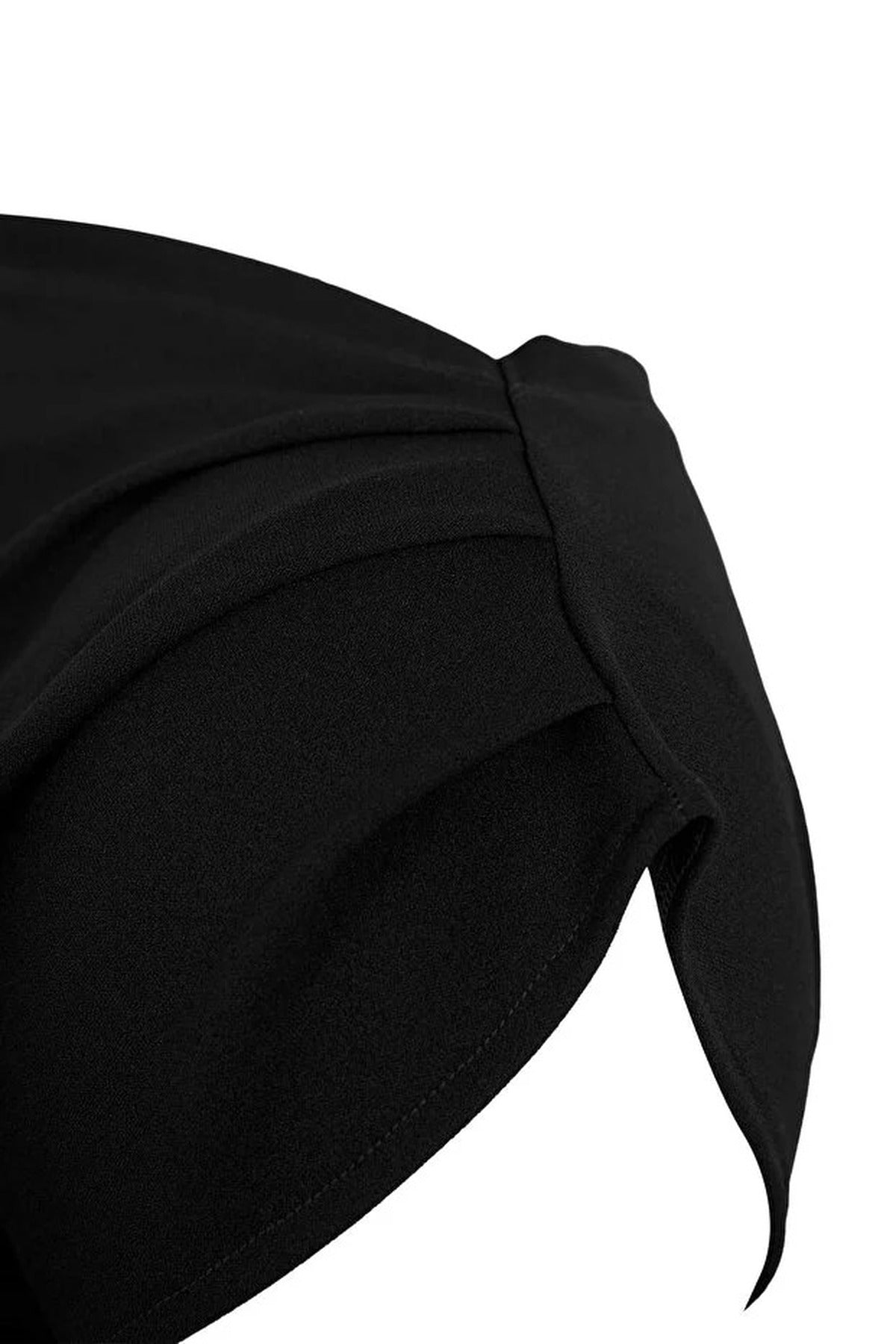 Draped Detail Asymmetrical Collar Knitted Blouse