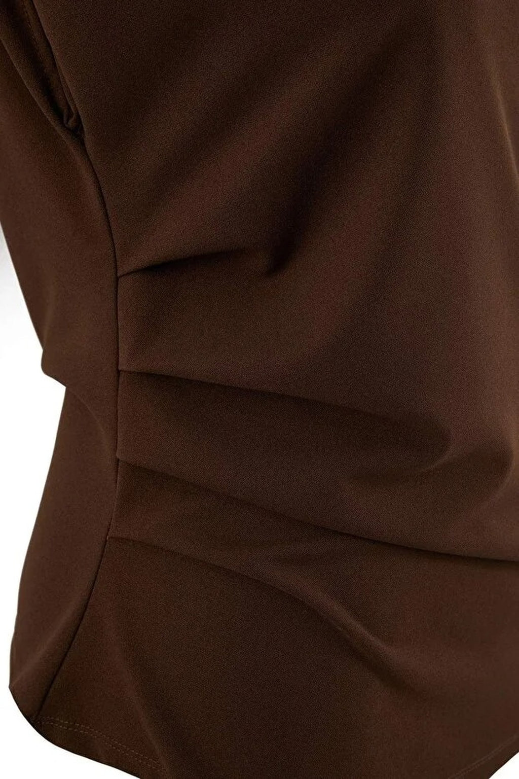 Draped Detail Asymmetrical Collar Knitted Blouse