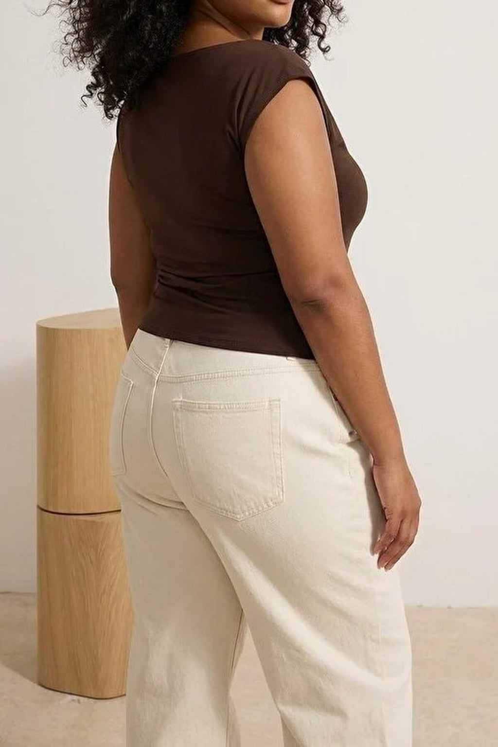 Draped Detail Asymmetrical Collar Knitted Blouse