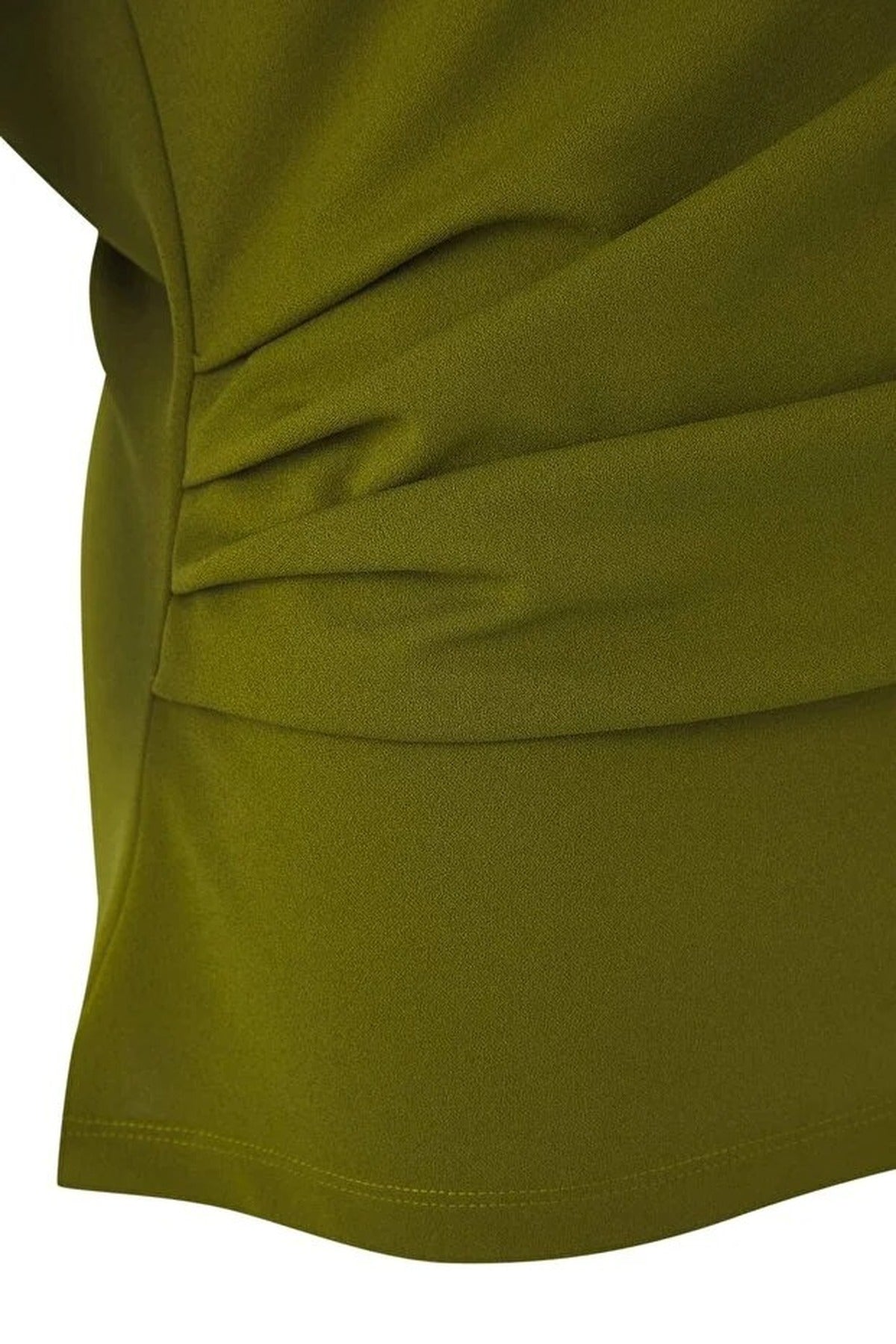 Draped Detail Asymmetrical Collar Knitted Blouse