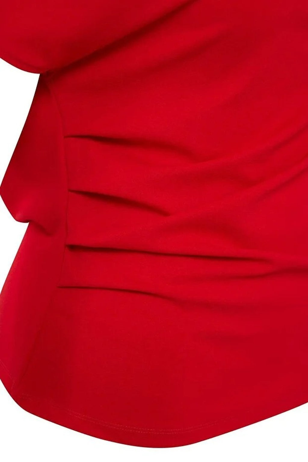 Draped Detail Asymmetrical Collar Knitted Blouse