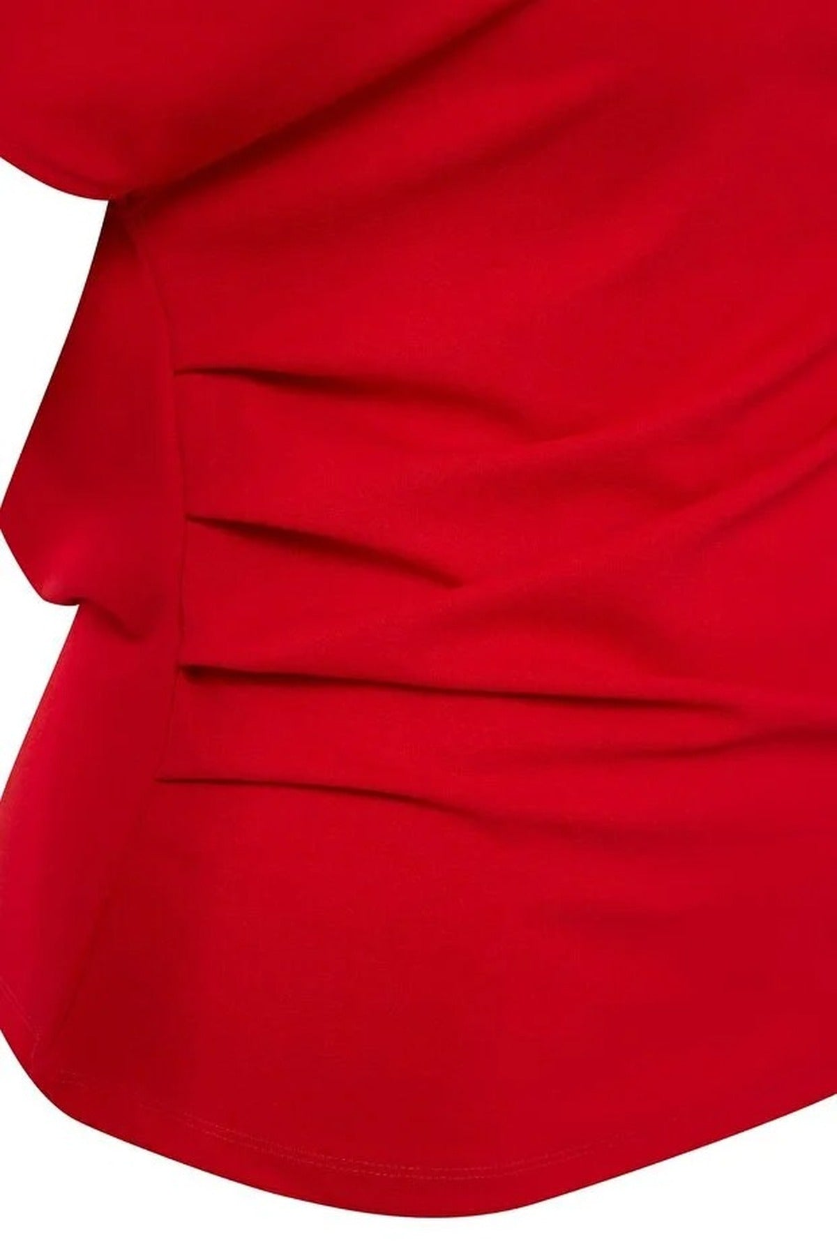 Draped Detail Asymmetrical Collar Knitted Blouse
