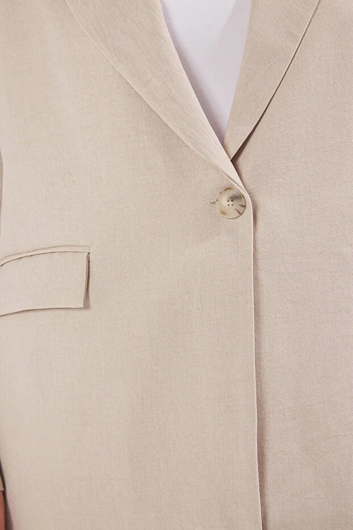 Linen-Look Woven Plus Size Jacket