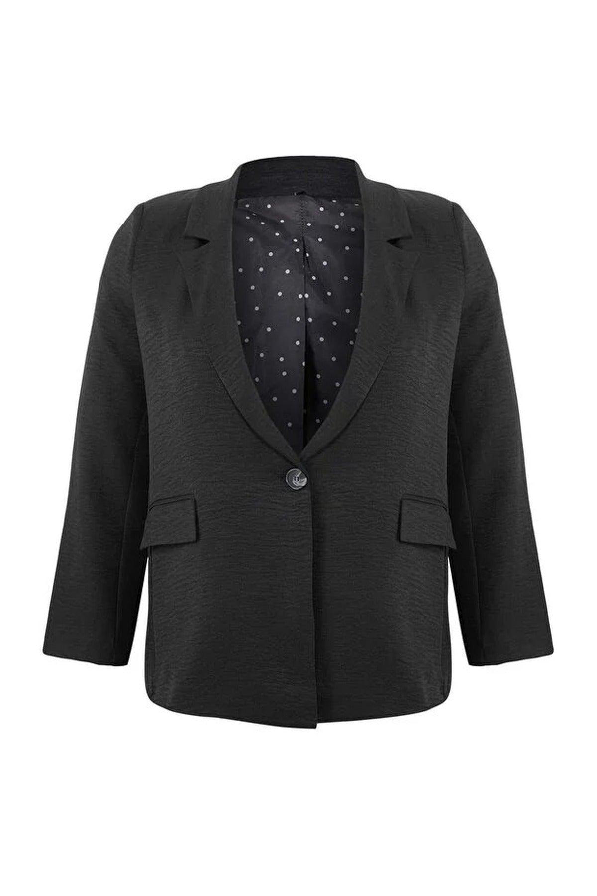 Linen-Look Woven Plus Size Jacket