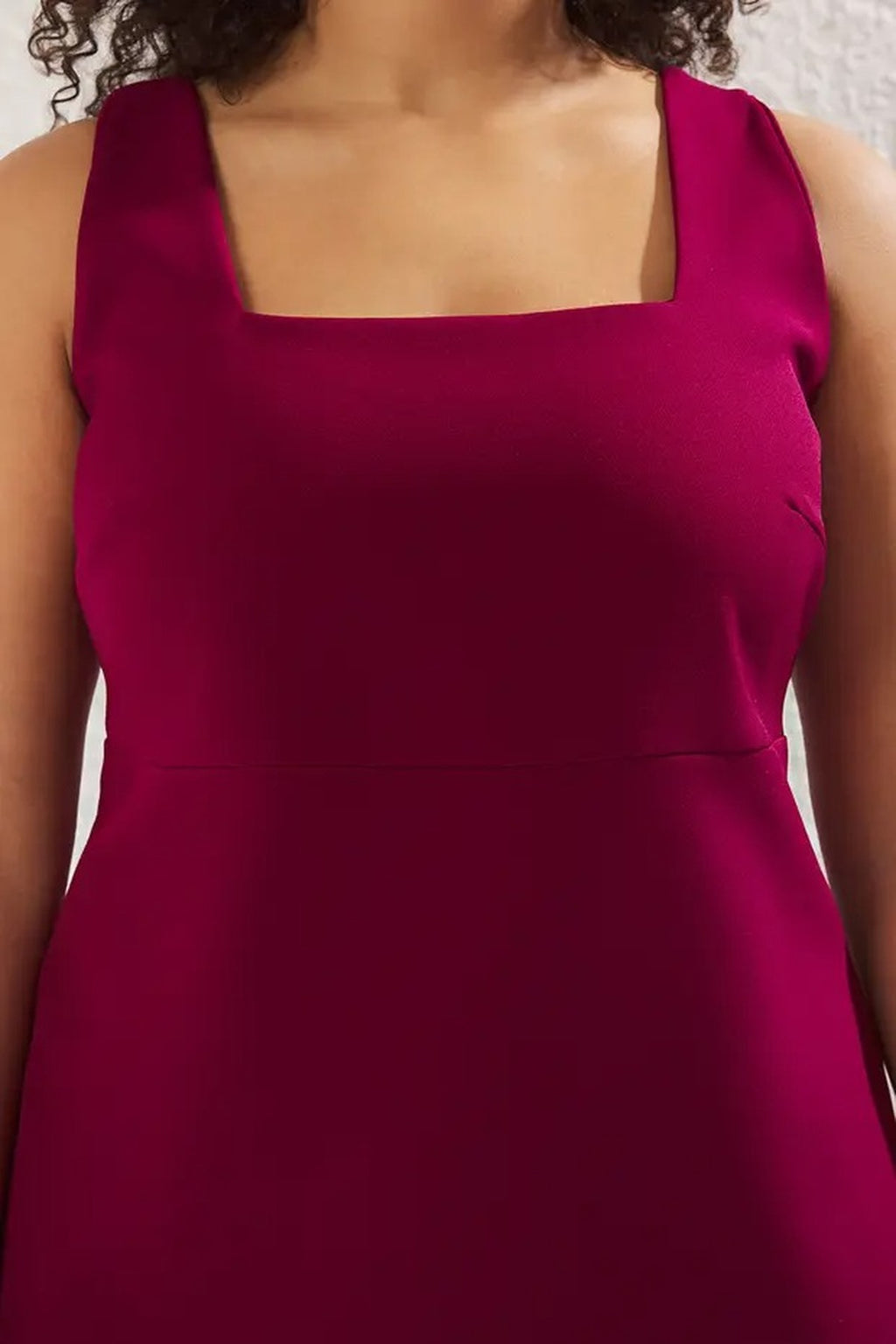 Square Neck Woven Plus Size Dress
