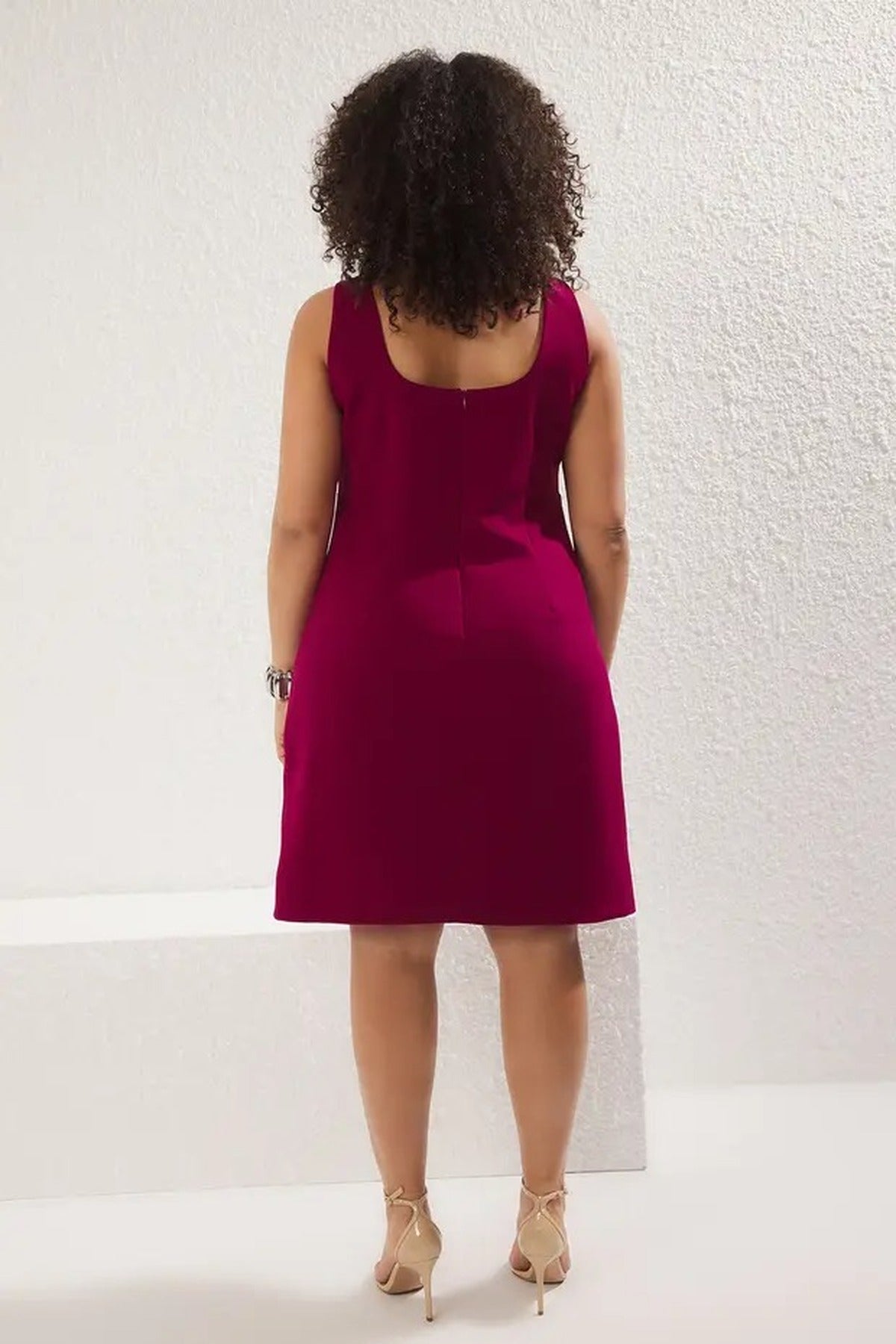 Square Neck Woven Plus Size Dress