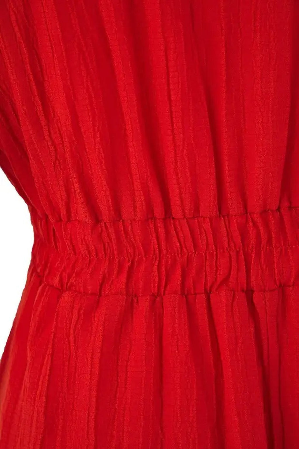 V-Neck Short Sleeve Textured Fabric Woven Maxi Plus Size Dress