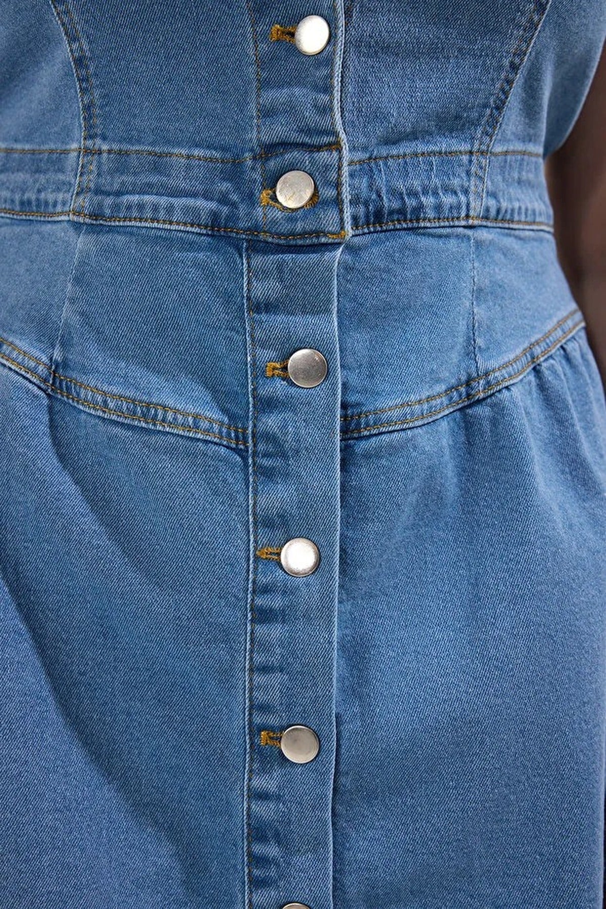 Jacket Collar A-line Comfort Denim Plus Size Dress