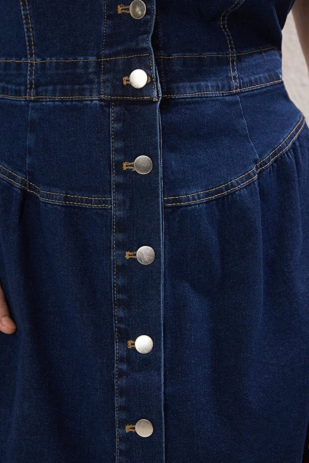 Jacket Collar A-line Comfort Denim Plus Size Dress