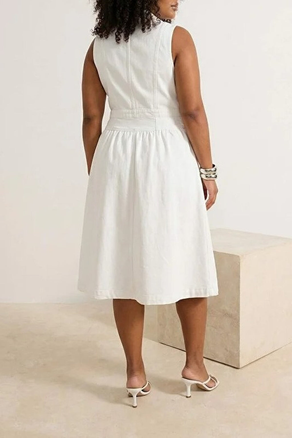 Jacket Collar A-line Comfort Denim Plus Size Dress